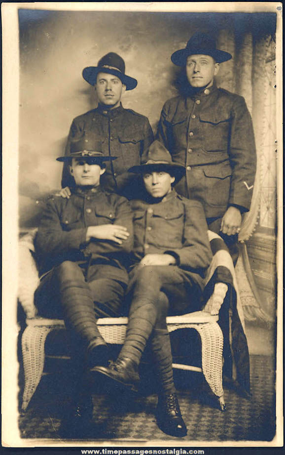Unused World War I U.S. Army Soldier Doughboy Real Photo Post Card