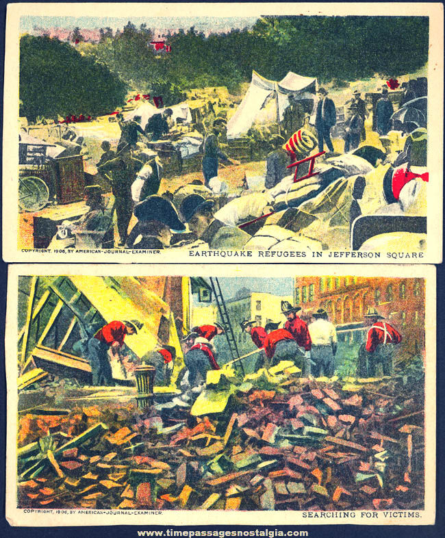 (2) Different Unused 1906 San Francisco California Earthquake Post Cards