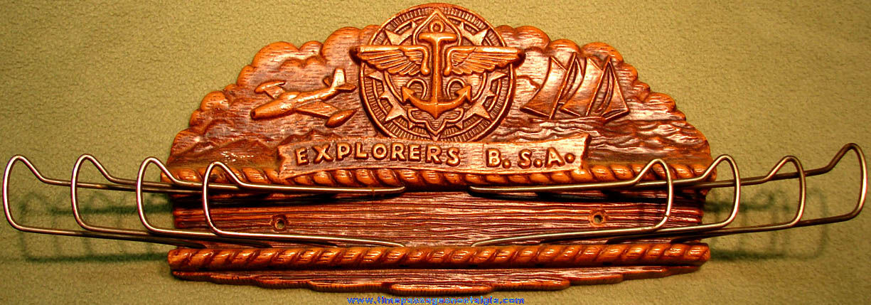 Old Boy Scouts of America Explorers Syroco Neck Tie Rack or Holder