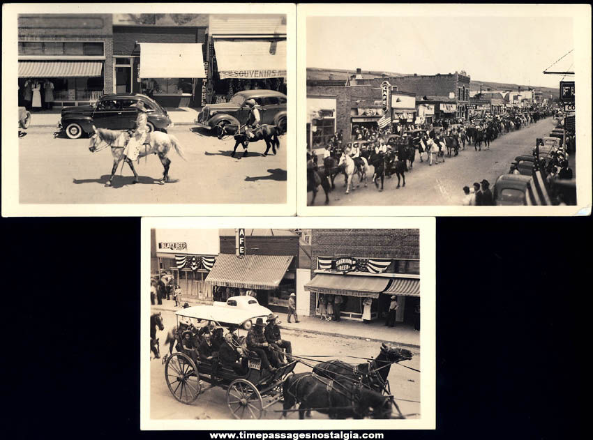 (3) Different Small Old Red Lodge Montana Western Parade Photographs