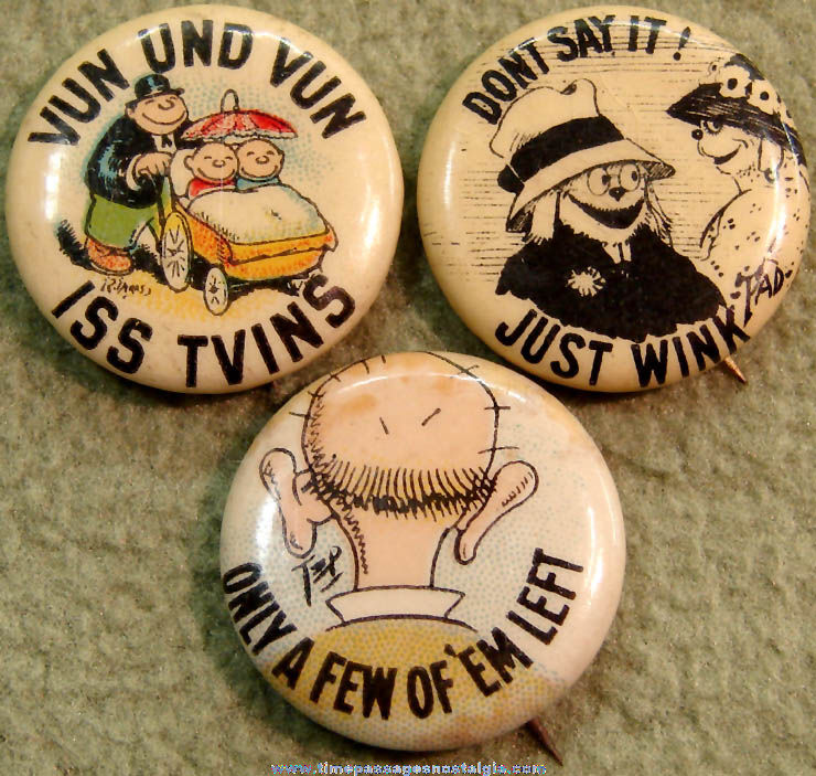 (3) Old Hassan Cigarettes Advertising Premium Celluloid Pin Back Buttons