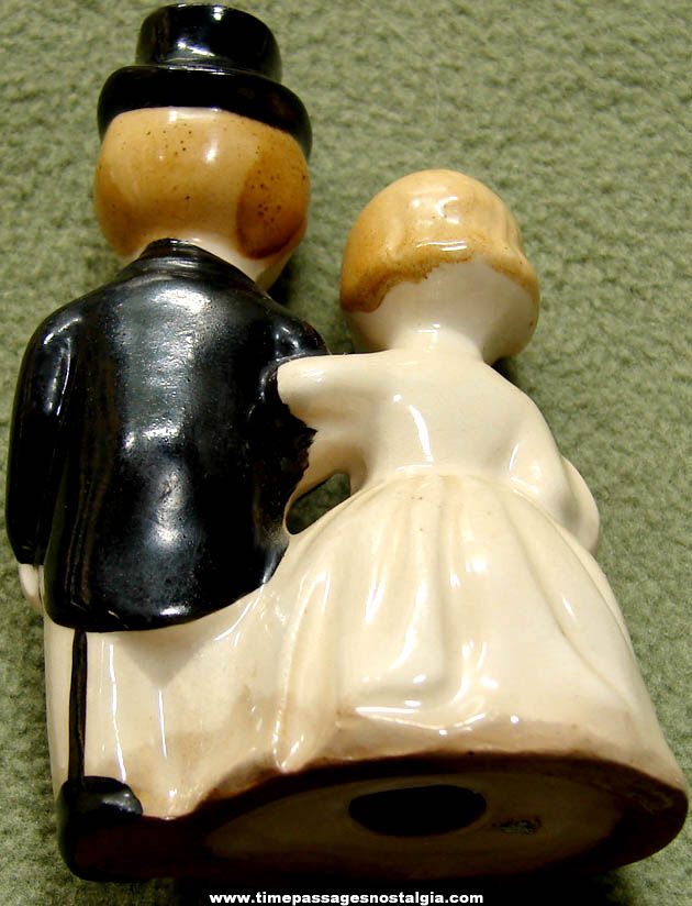 Old Porcelain Bride and Groom Wedding Cake Decoration or Figurine
