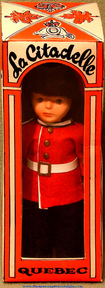 Colorful Old Boxed and Dressed Quebec Canada Citadel Guard Toy Doll