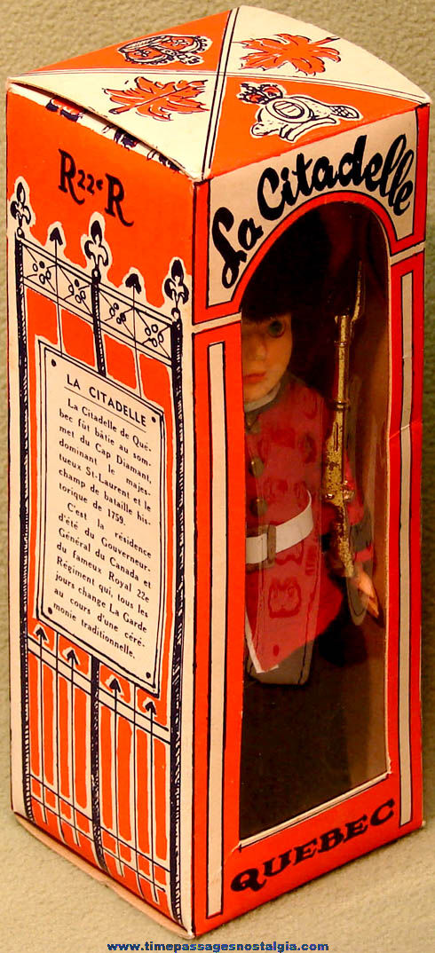 Colorful Old Boxed and Dressed Quebec Canada Citadel Guard Toy Doll