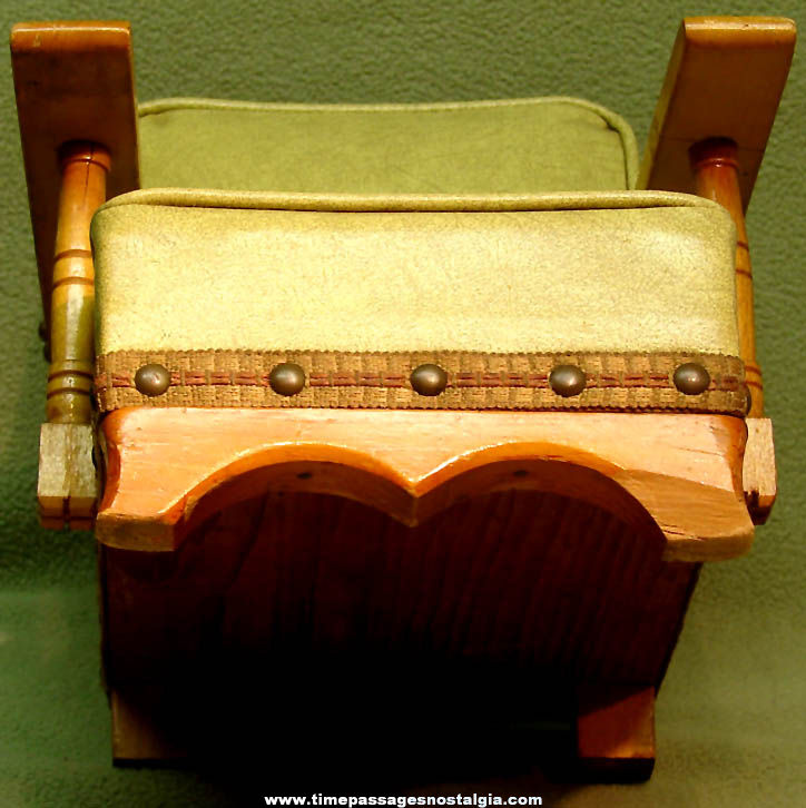 Old & Heavy Wood & Vinyl Small or Miniature Salesman Sample Chair