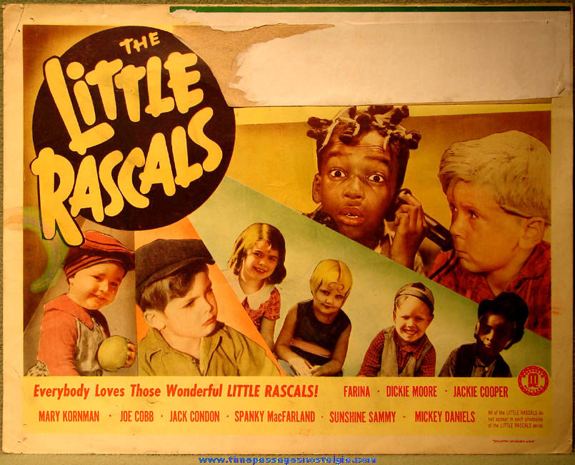 (2) Different Colorful Old Little Rascals Movie Theatre Lobby Card Posters