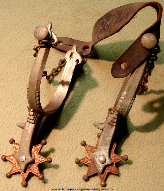 Early 1950s Pair of Roy Rogers Character Western Cowboy Toy Spurs