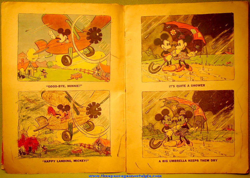 (2) Large 1930s Walt Disney Productions Mickey & Minnie Mouse Coloring Books