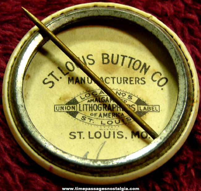 1939 United States Ski Team Fund Advertising Contributor Celluloid Pin Back Button