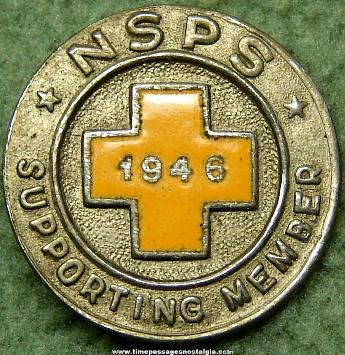 1946 National Ski Patrol Service Advertising Supporting Member Enameled Pin