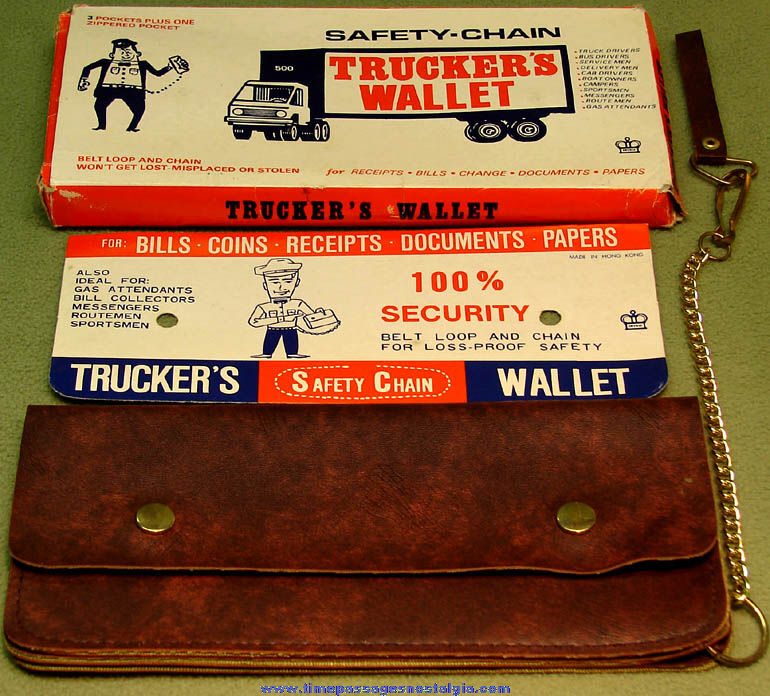 Old Unused & Boxed Deville Safety Chain Trucker Drivers Wallet