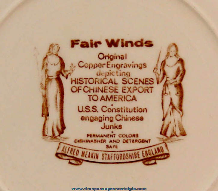 United States Navy U.S.S. Constitution Fair Winds Historic Scenes Commemorative Plate