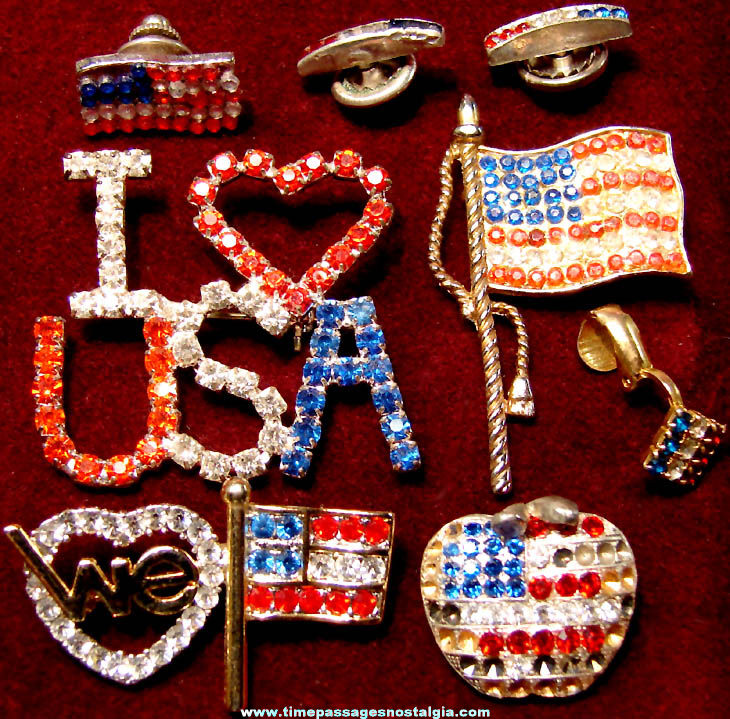 (8) Colorful Small United States of America Patriotic Jewelry Items