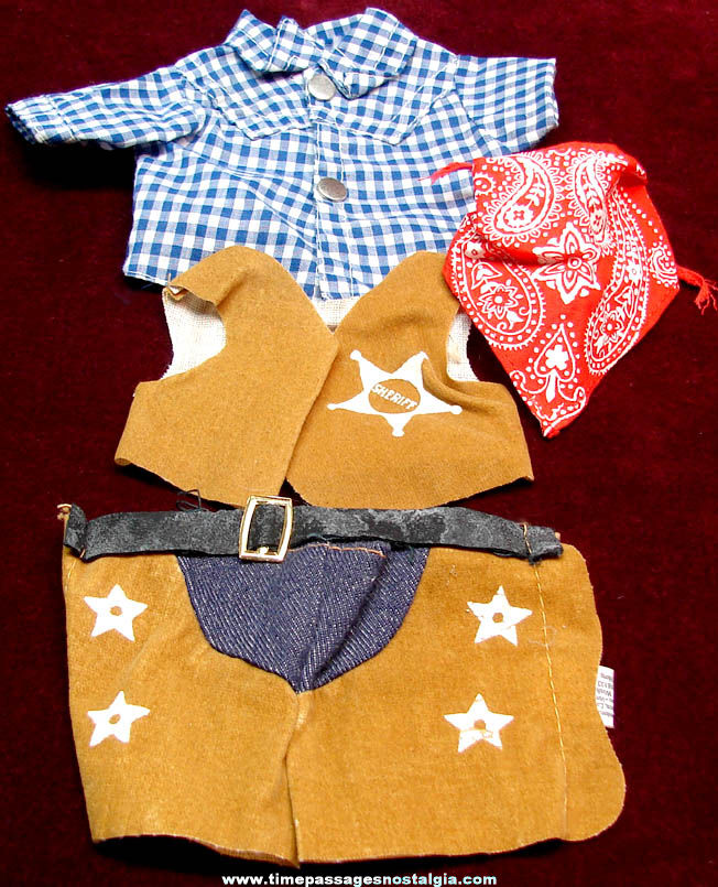 (4) Charles Schulz Snoopy Comic or Cartoon Character Doll Western Sheriff Wardrobe Outfit Items