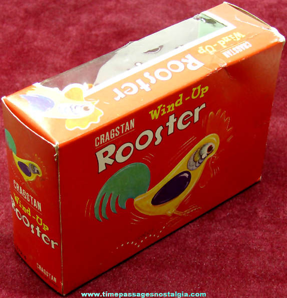 Old Boxed & Unused Cragstan Wind Up Mechanical Rooster Toy