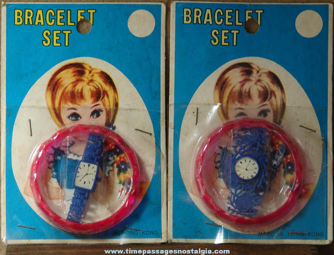 (2) Old Unopened Plastic Toy Bracelet and Flicker Watch Sets