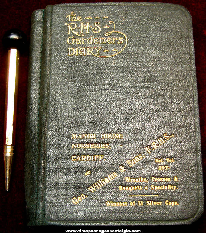 1912 Royal Horticultural Society Pocket Diary & Note Book With Mechanical Pencil