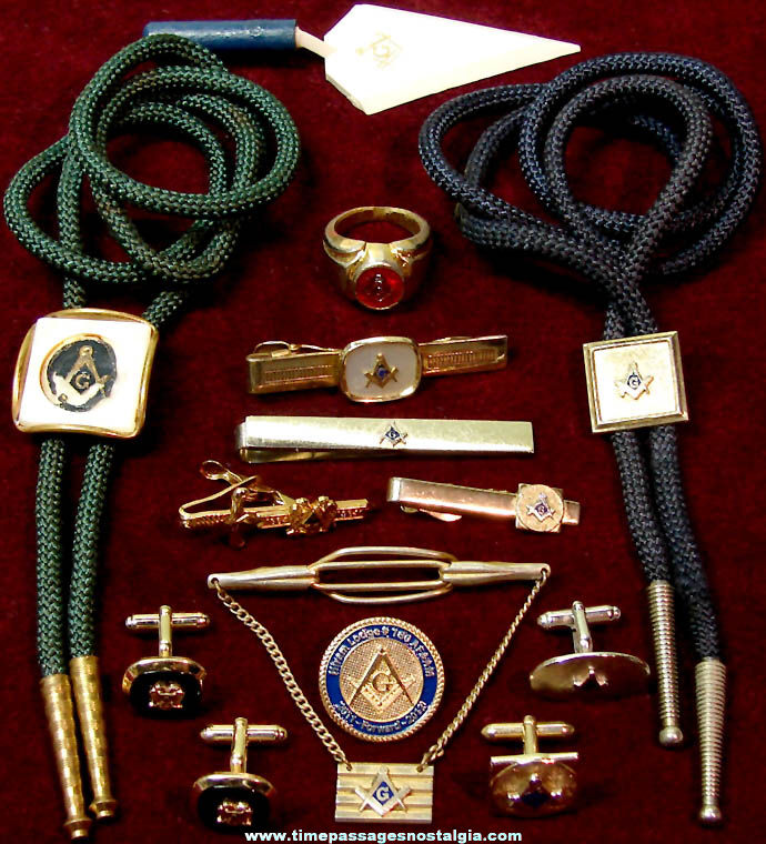 (14) Different Old Masonic Fraternal Organization Membership Items