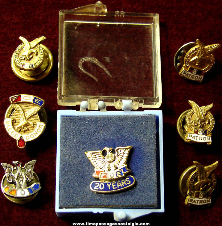 (7) Fraternal Order of Order of Eagles Membership Pins