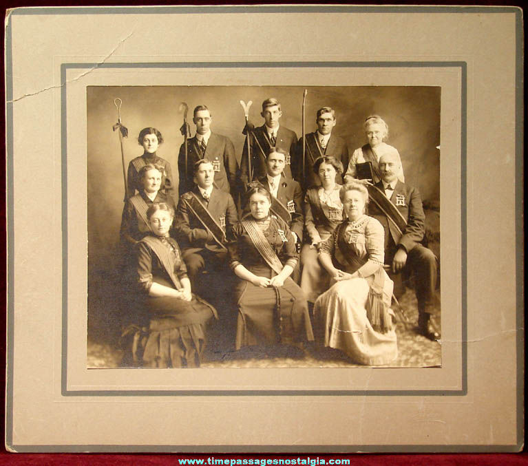 Large 1912 Pomona Grange Named Officers Photograph With Regalia & Badges
