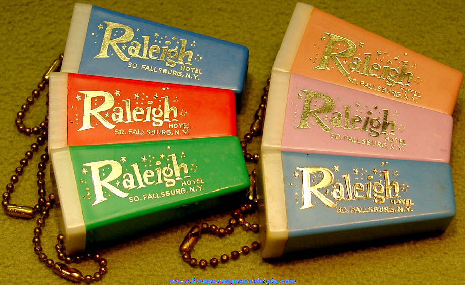 (6) Old Raleigh Hotel Advertising Souvenir Photo Viewer Key Chains