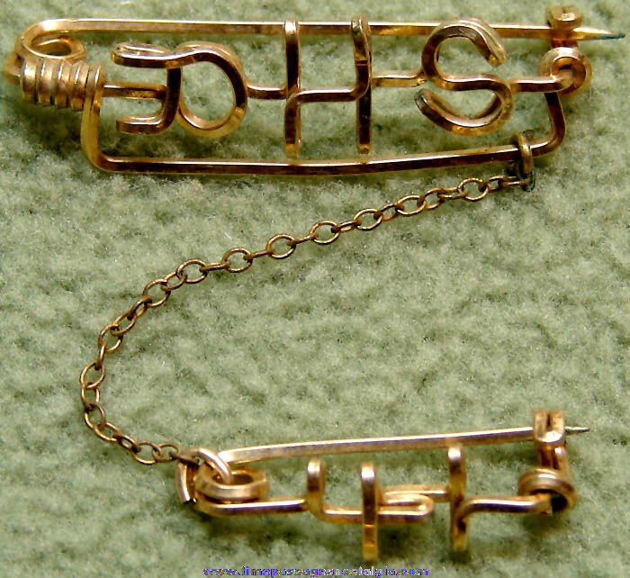1941 Unknown DHS High School Two Part Metal Jewelry Pin