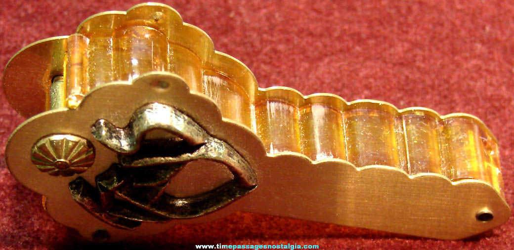 Unusual Old Metal & Plastic Novelty Key Shaped Key Holder or Case