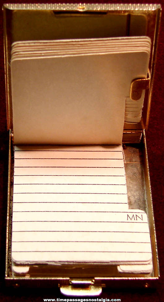Old Unused Miniature Brass Metal Mechanical Address Book