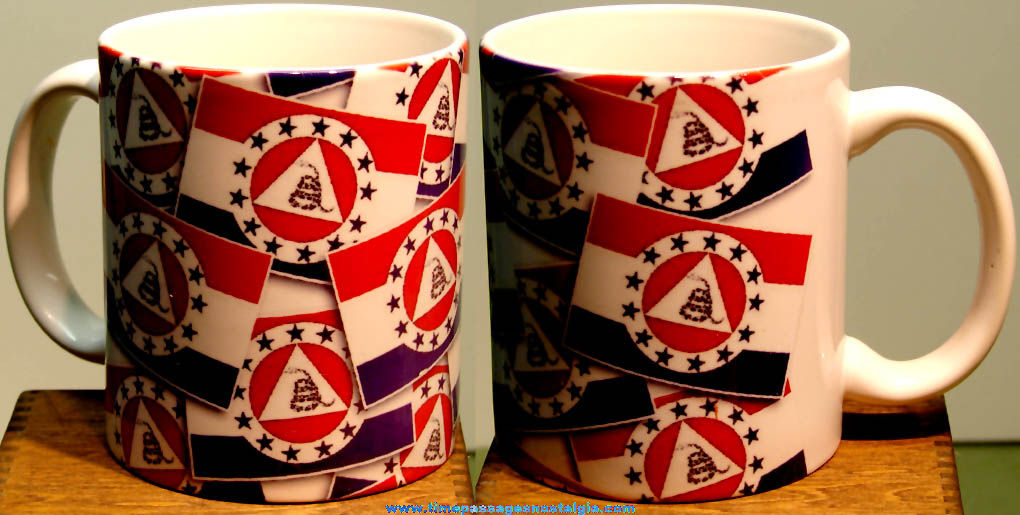 Colorful Gadsden Revolution Flag Political Ceramic Coffee Cup