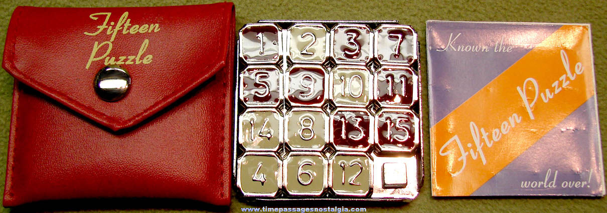 Fifteen Number Slide Puzzle With Case and Instruction Booklet