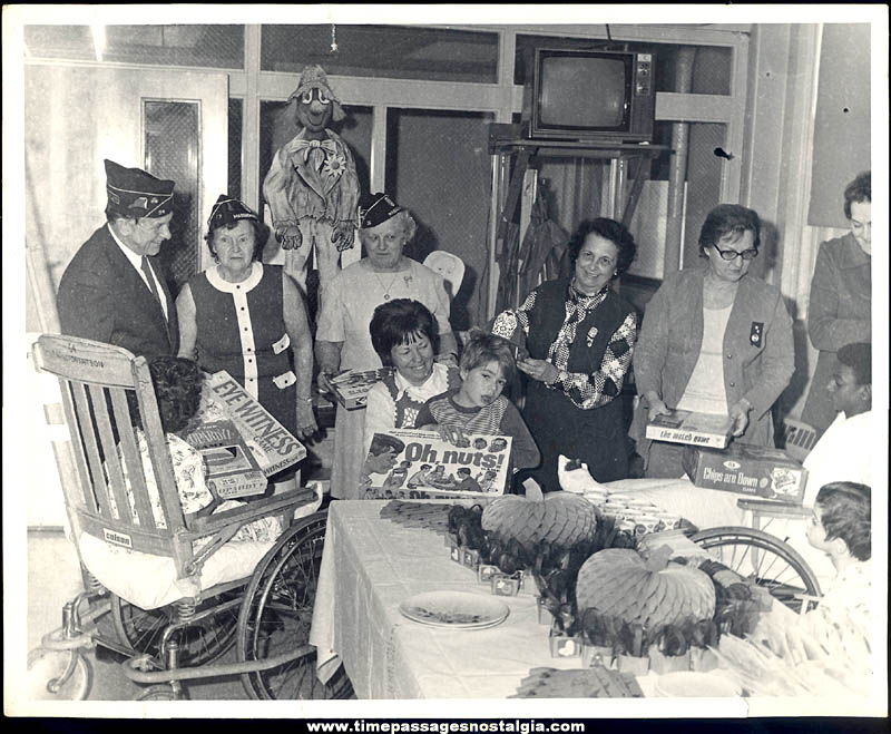 Old Massachusetts Children’s Hospital Holiday Photograph with Children & Games