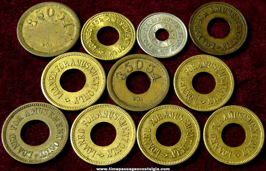 (11) Old O.K. Vender Amusement Arcade Token Coins