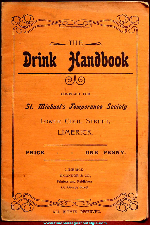 Early 1900s St. Michael’s Temperance Society Drink Handbook