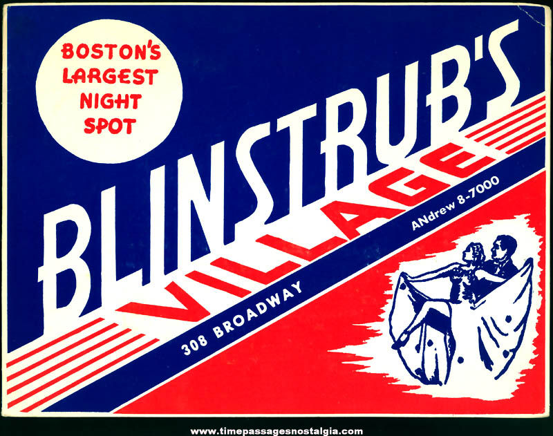 Old Blinstrub’s Night Club Advertising Souvenir Photograph Folder