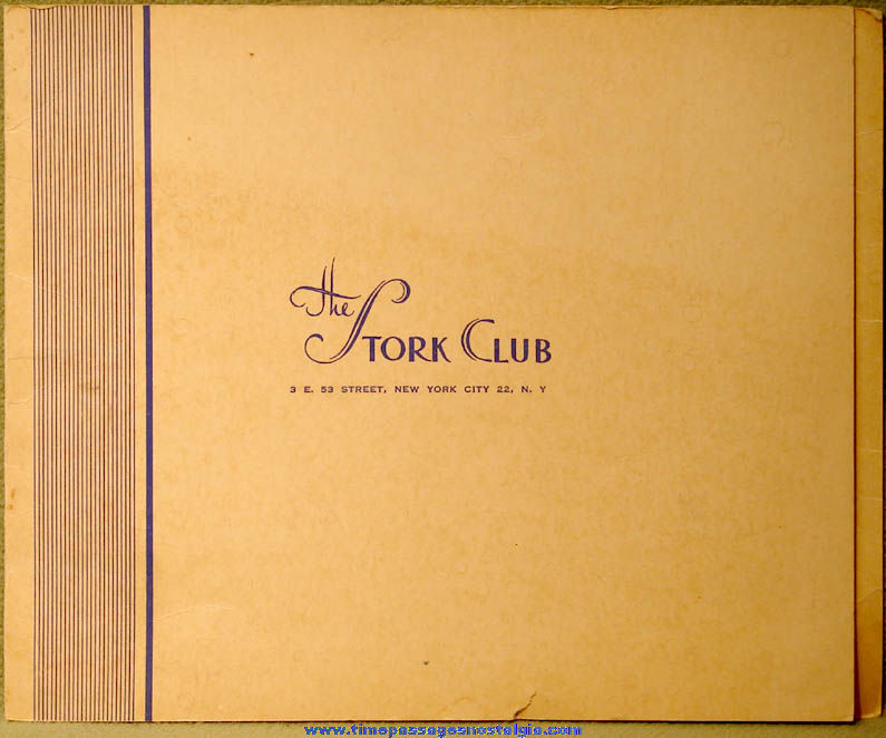 Old Stork Club Night Club Advertising Souvenir Photograph Folder