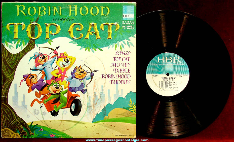 ©1965 Hanna Barbera Robin Hood Starring Top Cat Vinyl Record Album