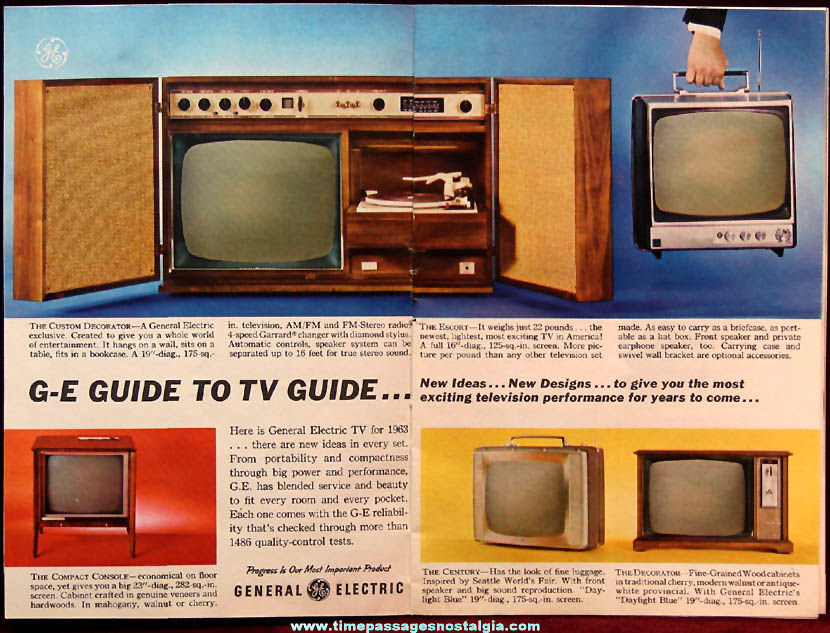 1963 TV Guide Television Set Buyers’ Guide and Advertising Booklet