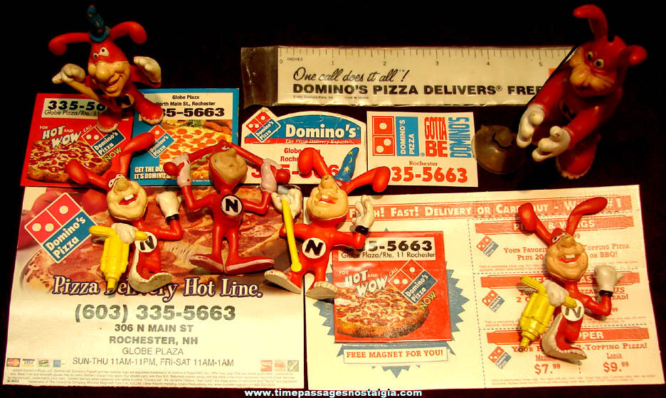 (13) Domino’s Pizza & Noid Advertising Character Items