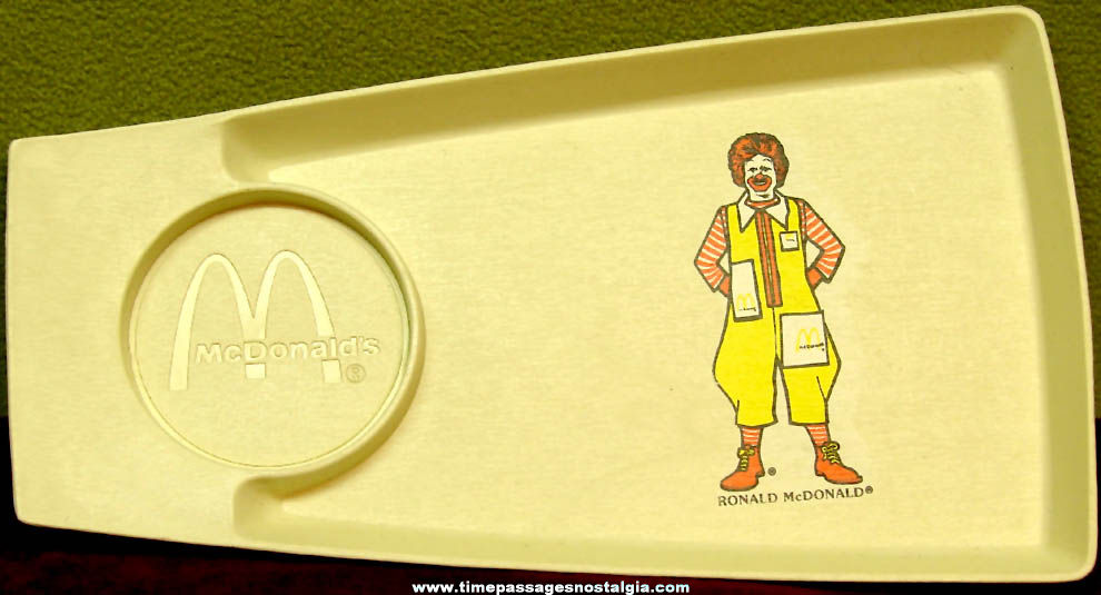 Old Ronald McDonald McDonald’s Restaurant Advertising Premium Plastic Food & Drink Tray