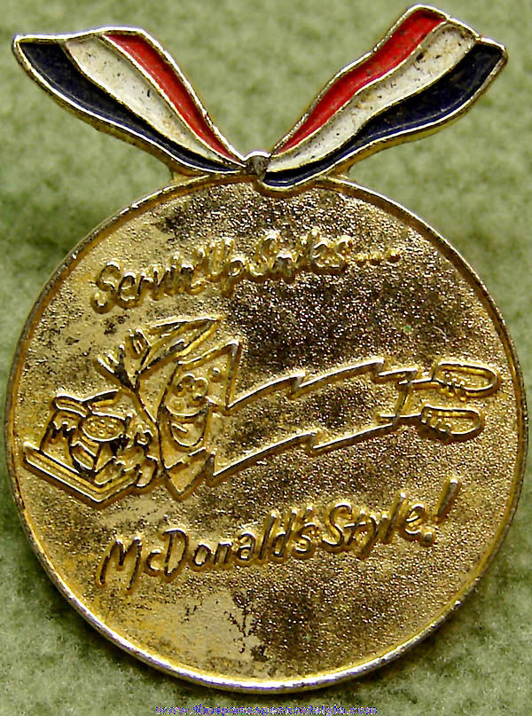 Old McDonald’s Restaurant Employee Gold Medal Award Advertising Pin