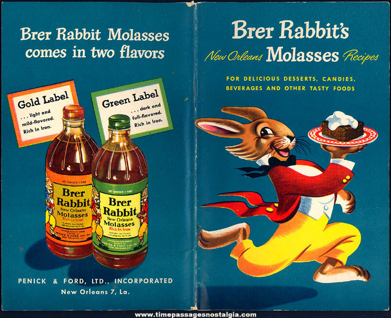 1948 Brer Rabbit New Orleans Molasses Advertising Premium Recipe Cook Book