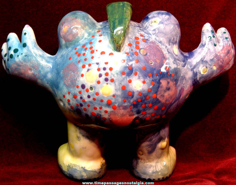 Colorful Unknown Alien Creature or Monster Character Ceramic Figurine