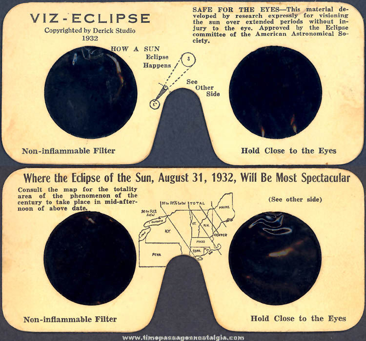 1932 Solar Eclipse VIZ - Eclipse Viewing Filter