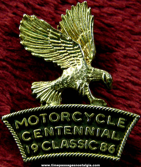 1986 Motorcycle Centennial Classic Advertising Souvenir Pin