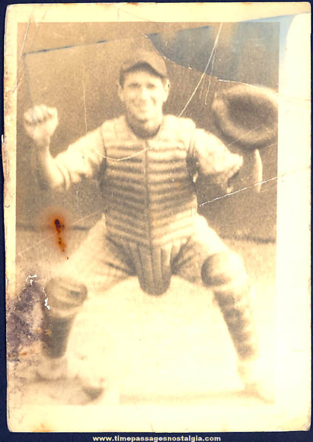 1941 Lynn Massachusetts Manning Bowl Baseball Player Catcher Photograph