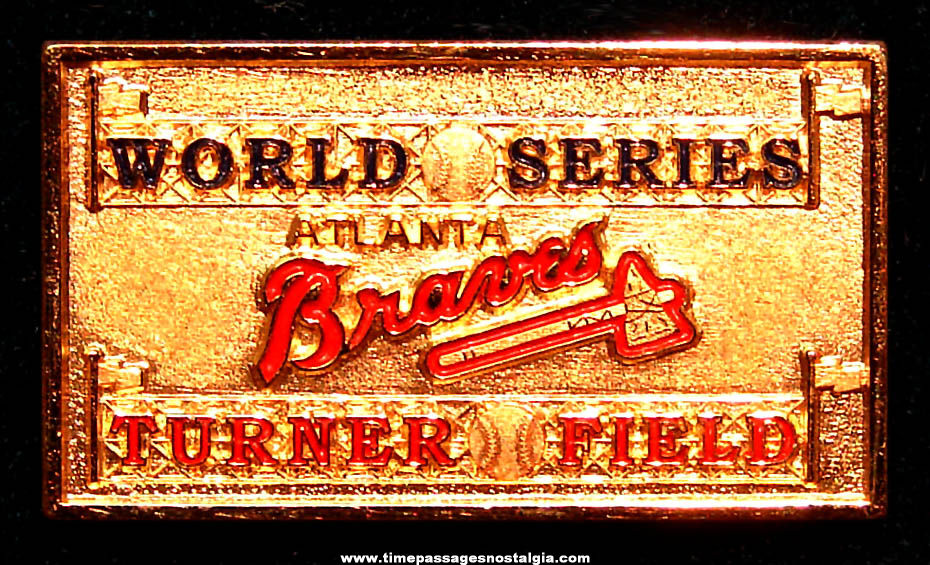 1999 Atlanta Braves World Series Advertising Jostens Baseball Press Pin