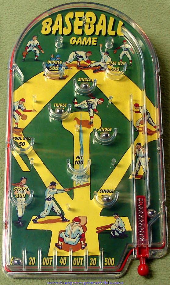 Colorful Schylling Baseball Sports Toy Pin Ball Game