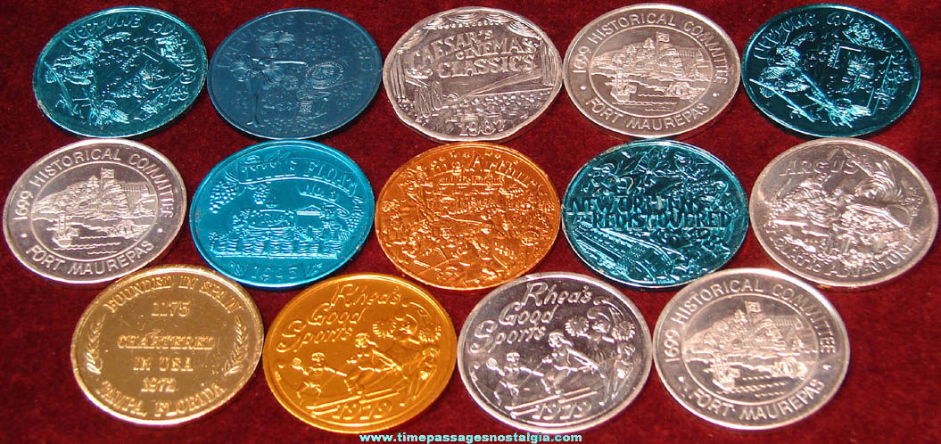 (14) Old Mardigras Carnival Parade Advertising Token Coins