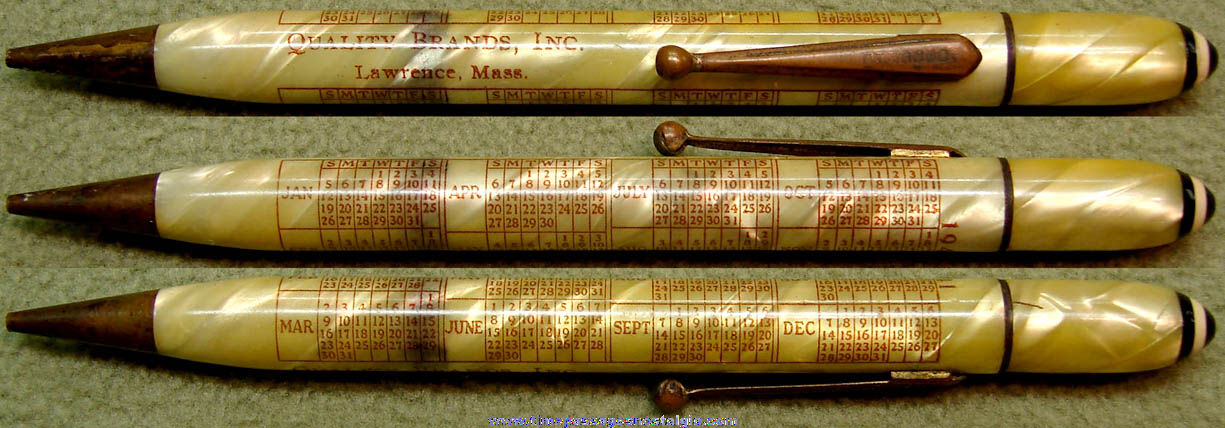 1941 Osborne Quality Brands Advertising Premium Calendar Mechanical Pencil