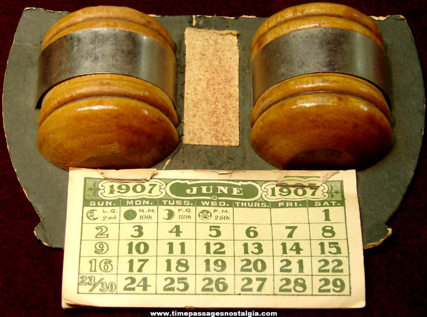 1907 Advertising Premium Wall Hanging Match Holder Sign With Calendar